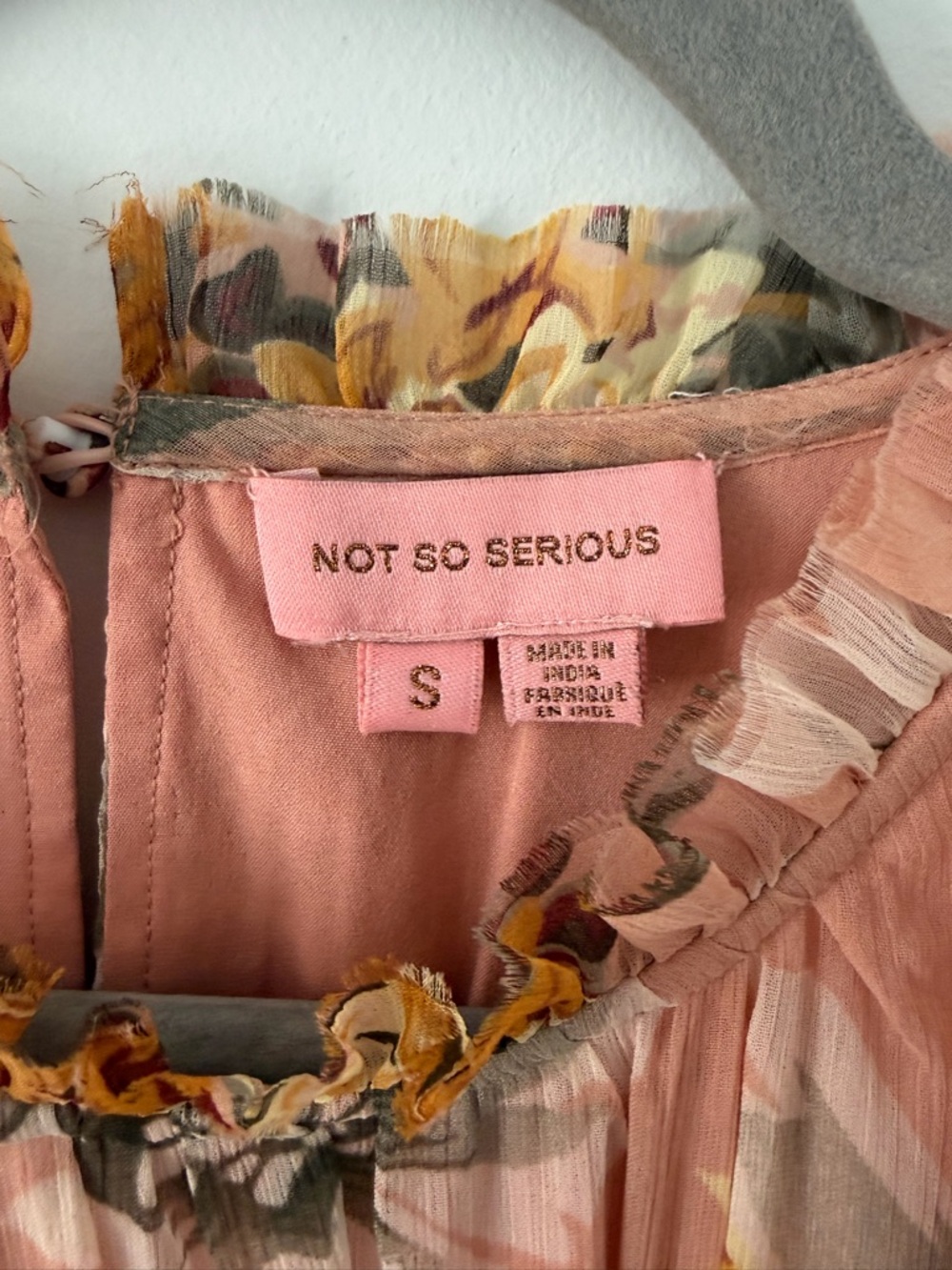 Anthropologie Not So Serious Amaranth Puff Sleeve Floral Tiered Mini Dress S - Picture 5 of 11